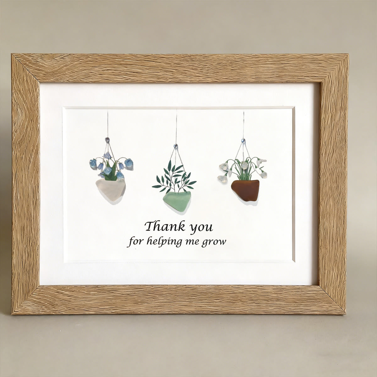 Thank You For Helping Me Grow Sea Glass Framed Art - image 9
