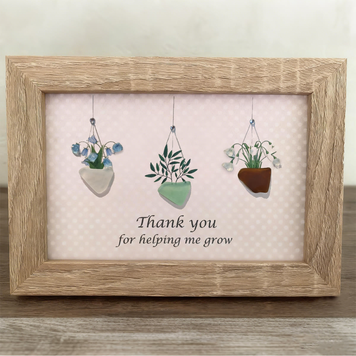 Thank You For Helping Me Grow Sea Glass Framed Art - image 5