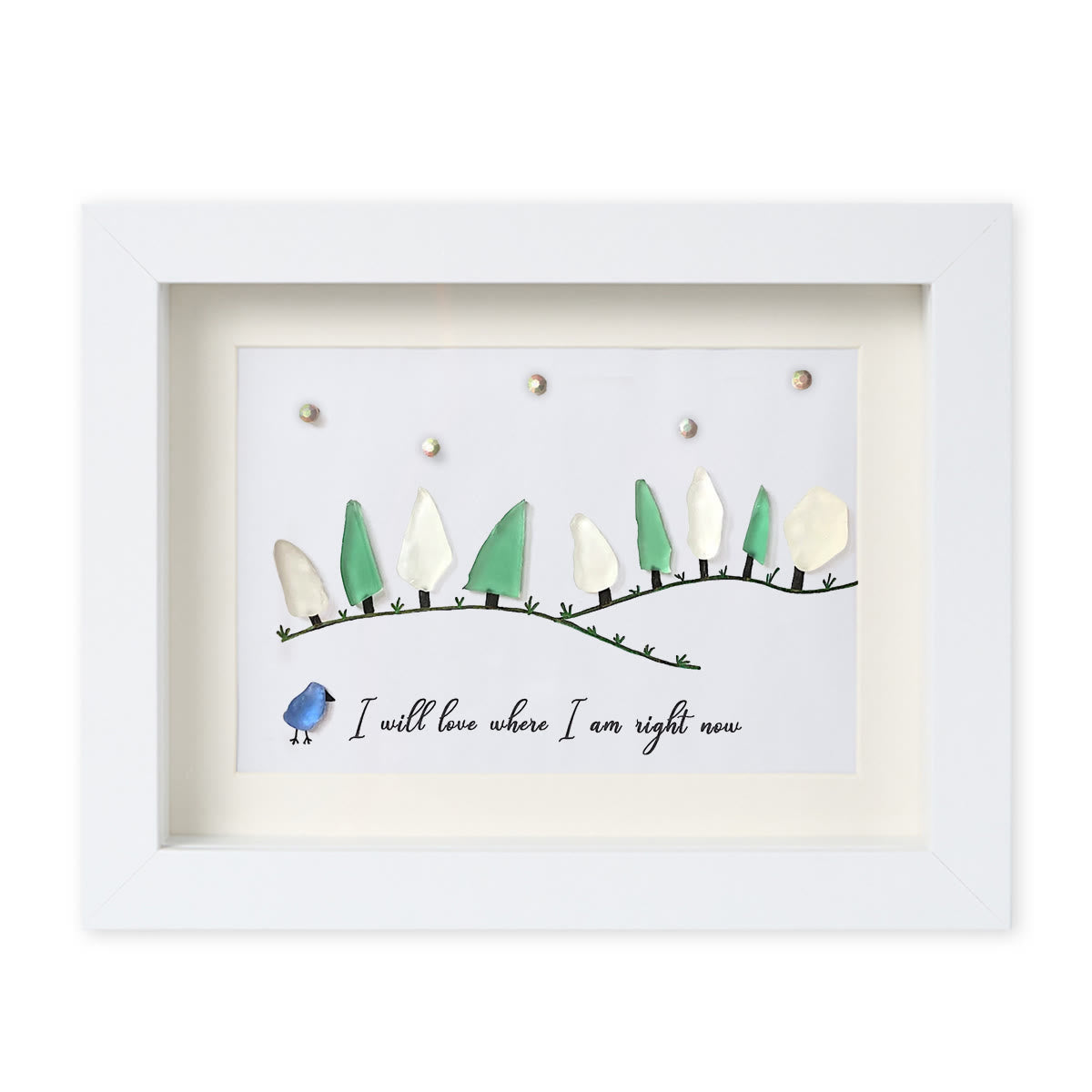 I Love Where I Am Right Now Sea Glass Framed Art - image 13