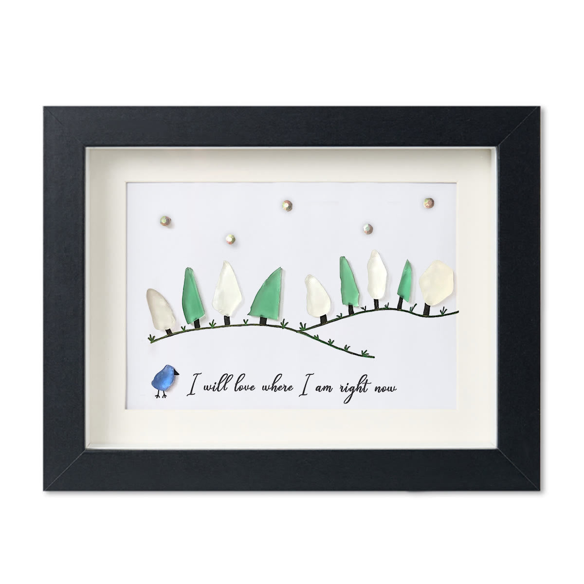I Love Where I Am Right Now Sea Glass Framed Art - image 12