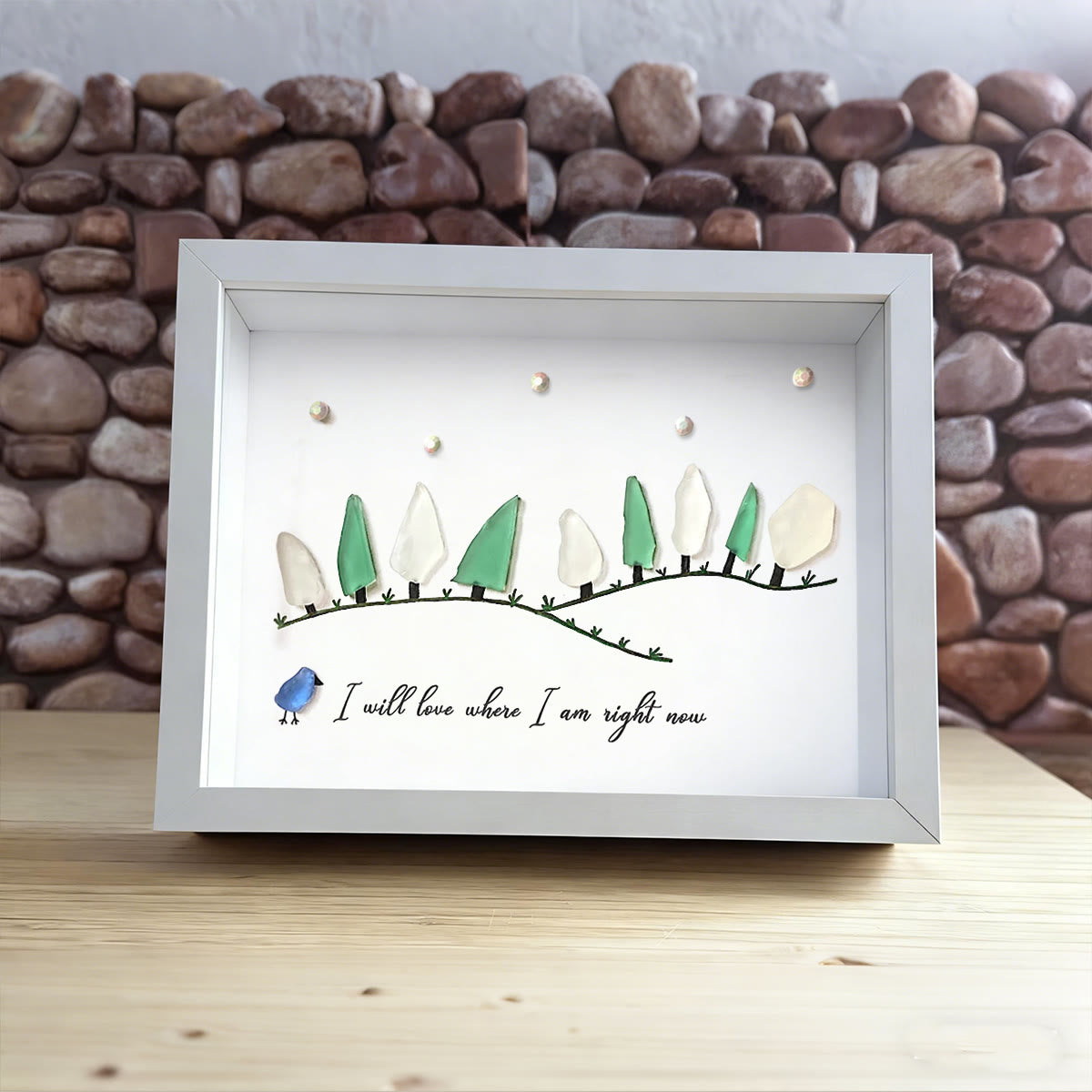 I Love Where I Am Right Now Sea Glass Framed Art - image 4