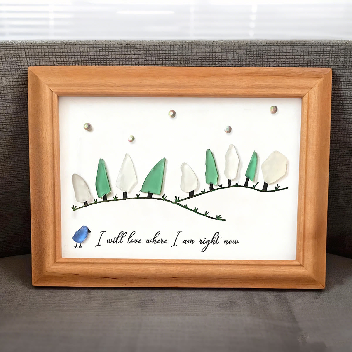 I Love Where I Am Right Now Sea Glass Framed Art - image 0
