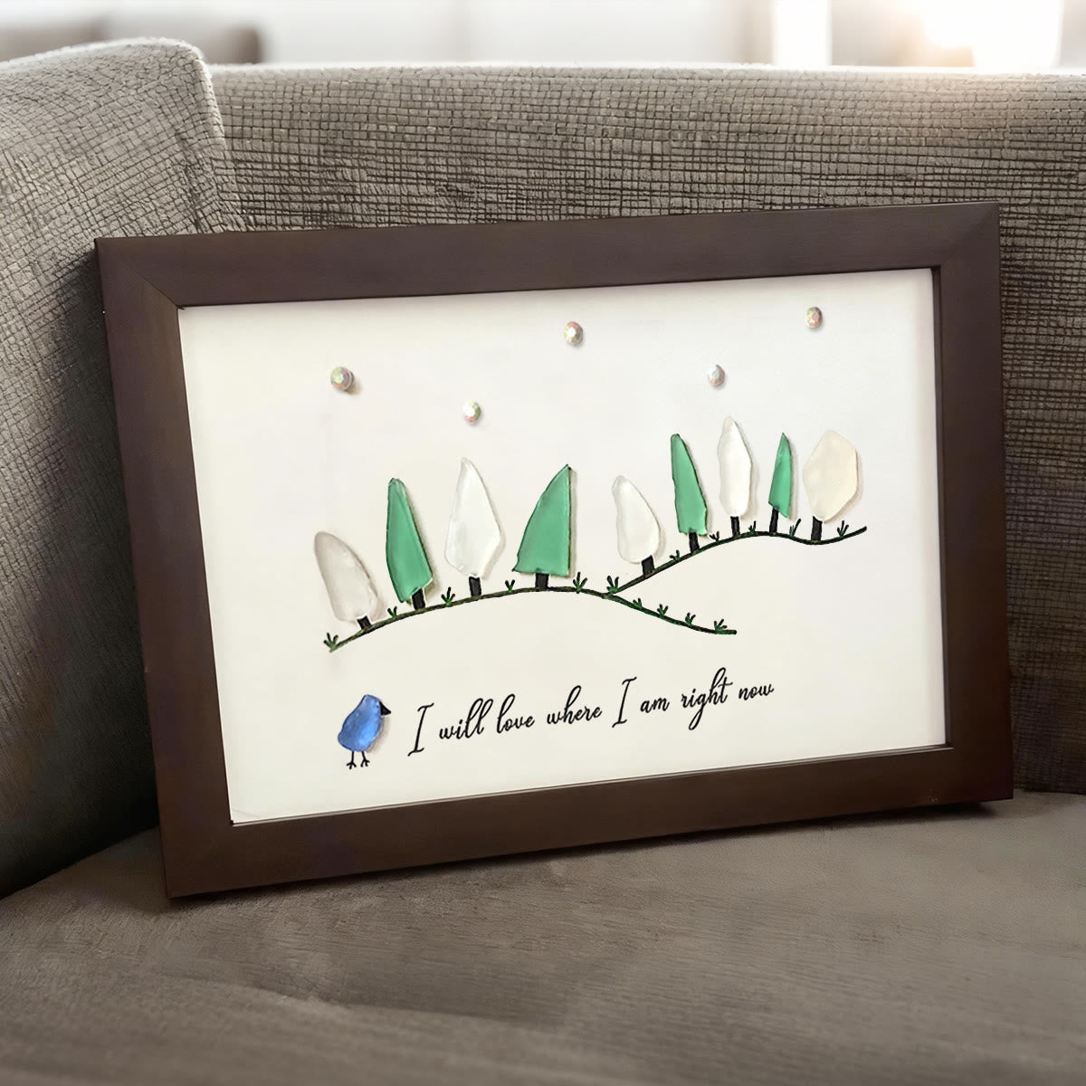 I Love Where I Am Right Now Sea Glass Framed Art - image 7