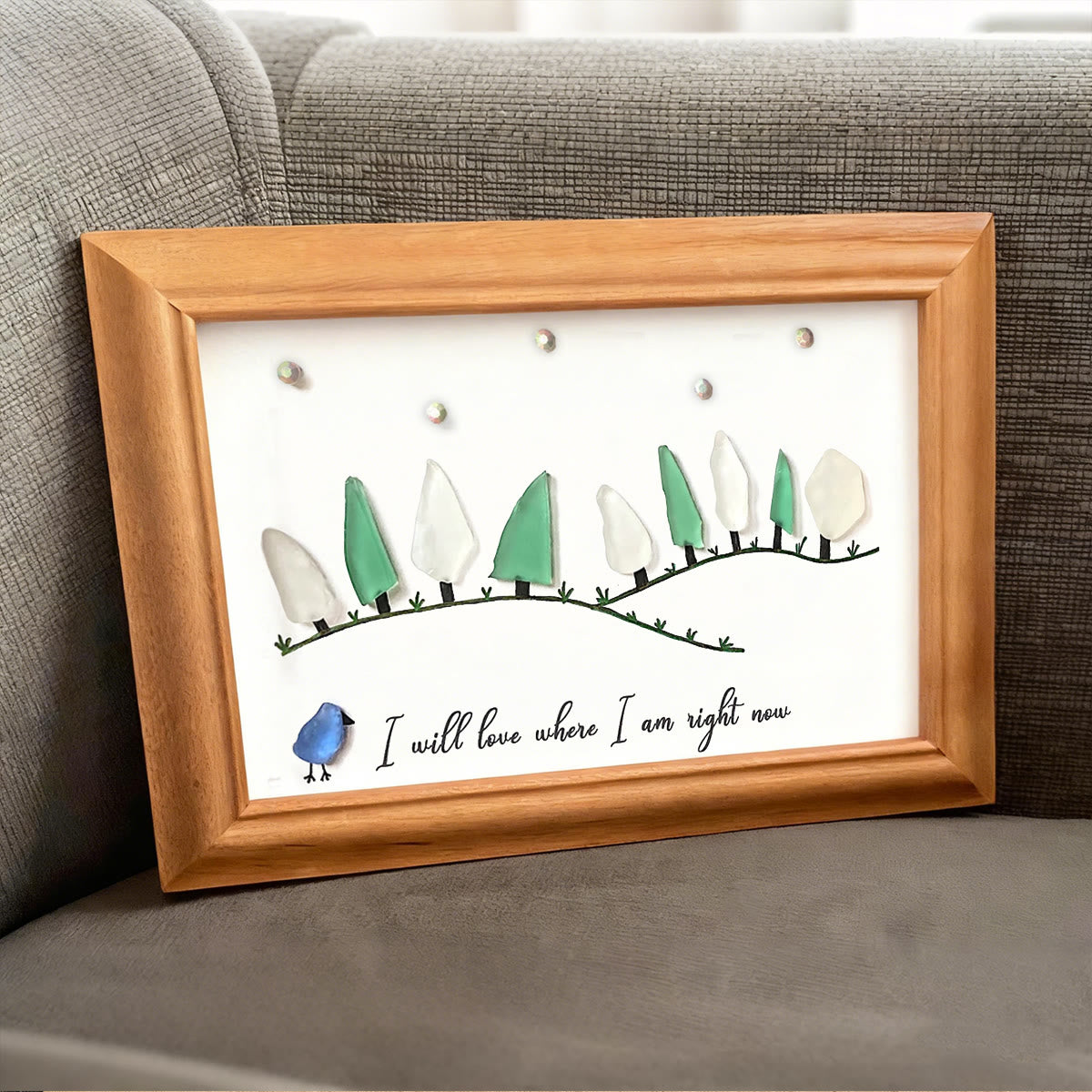 I Love Where I Am Right Now Sea Glass Framed Art - image 2