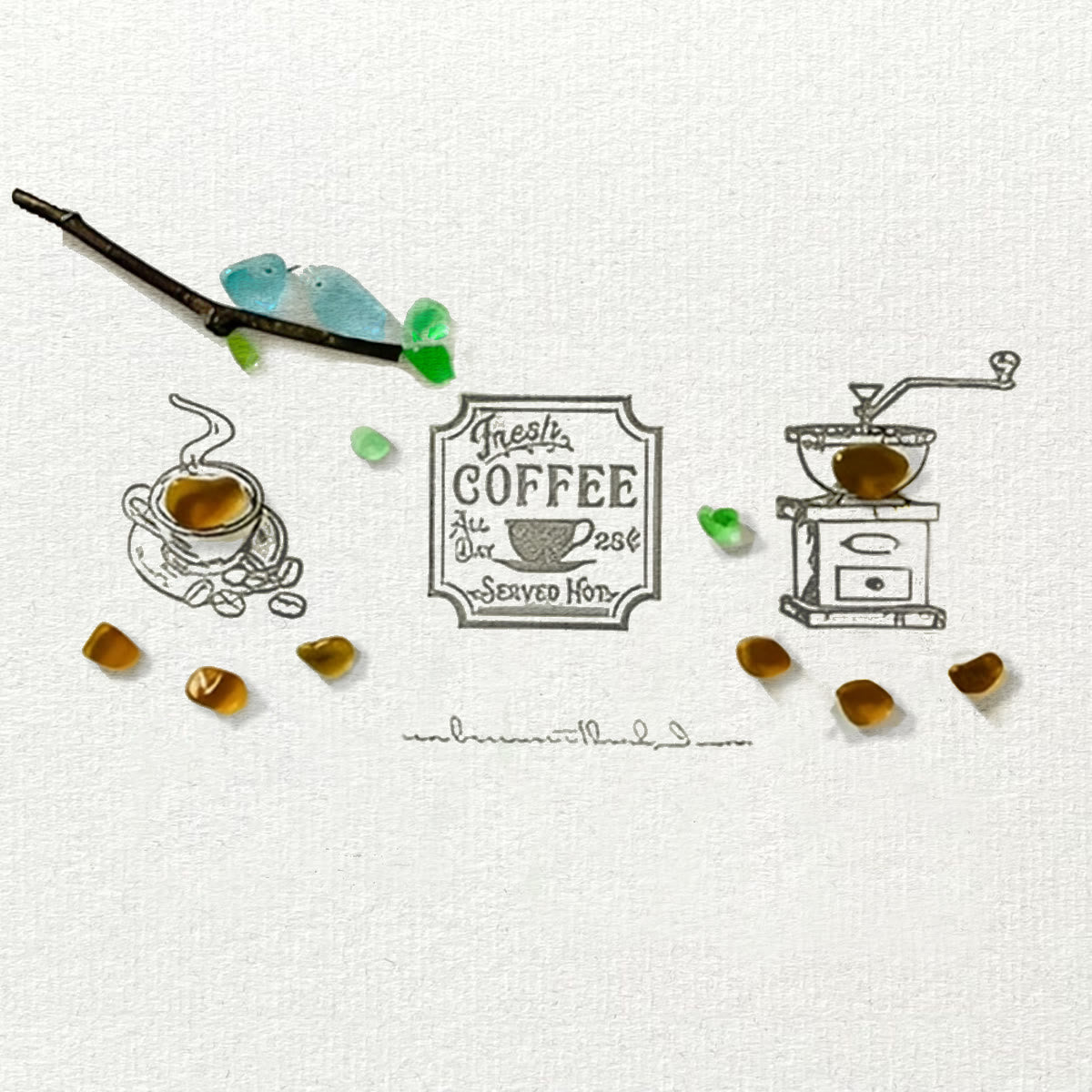 Fresh Coffee Sea Glass Framed Art - image 10