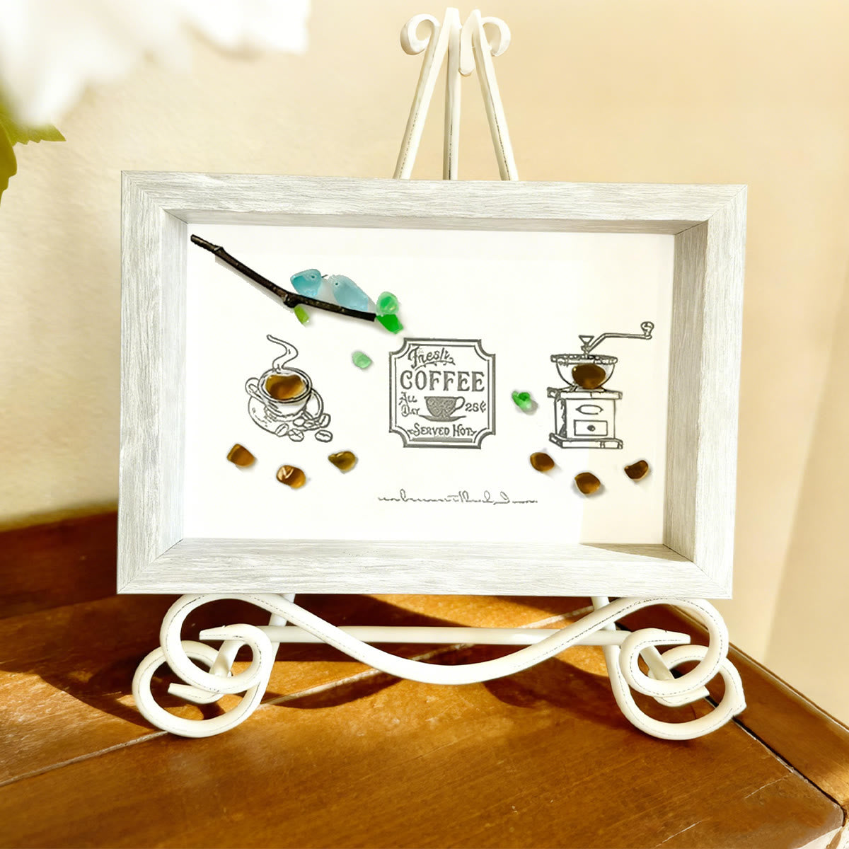 Fresh Coffee Sea Glass Framed Art - image 4
