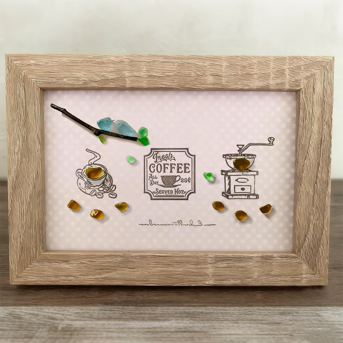 Fresh Coffee Sea Glass Framed Art - image 0