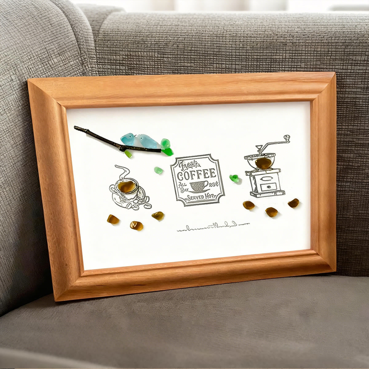 Fresh Coffee Sea Glass Framed Art - image 3