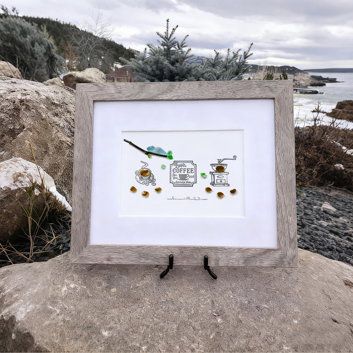 Fresh Coffee Sea Glass Framed Art - image 6