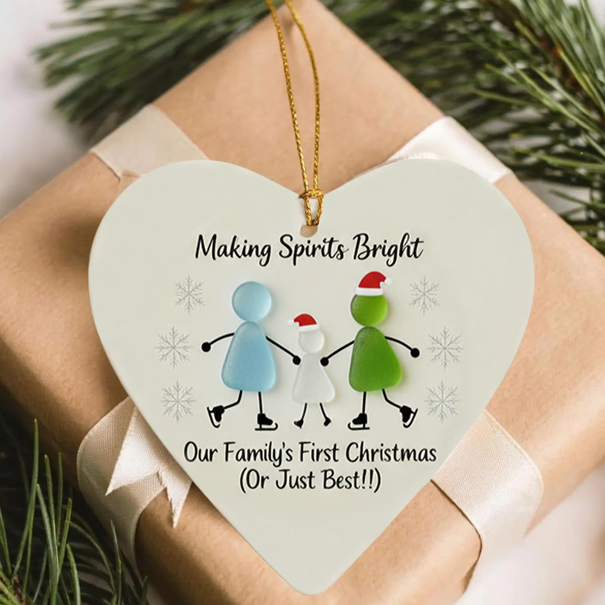 Making Spirits Bright Family Sea Glass Hanging Ornament - image 7