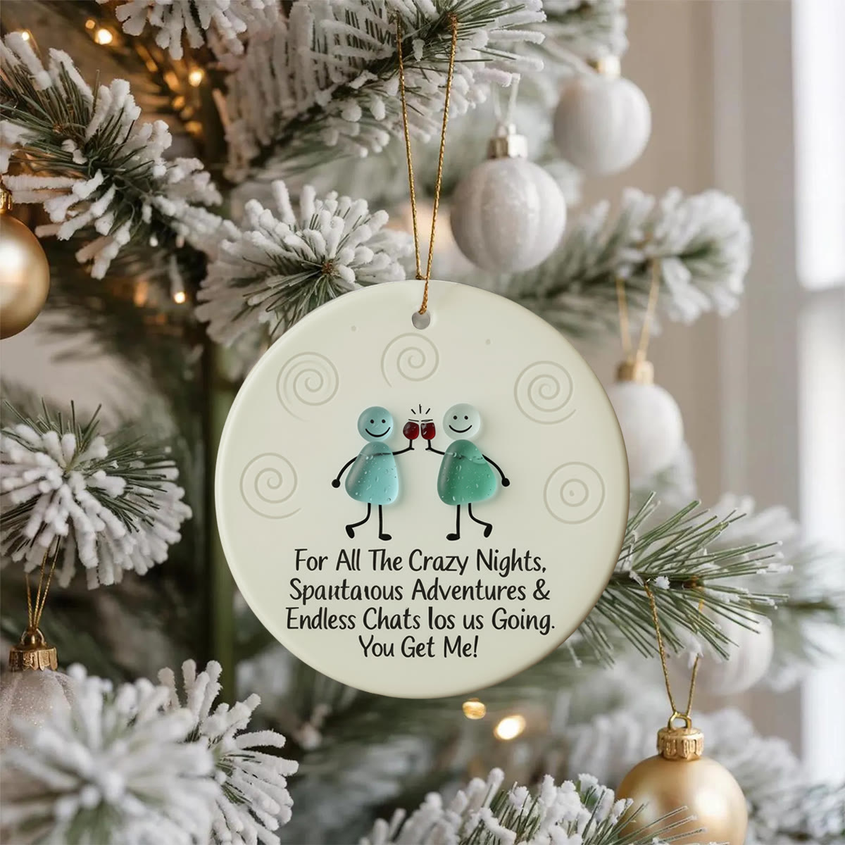 Cheers to Friendship Sea Glass Hanging Ornament - image 2