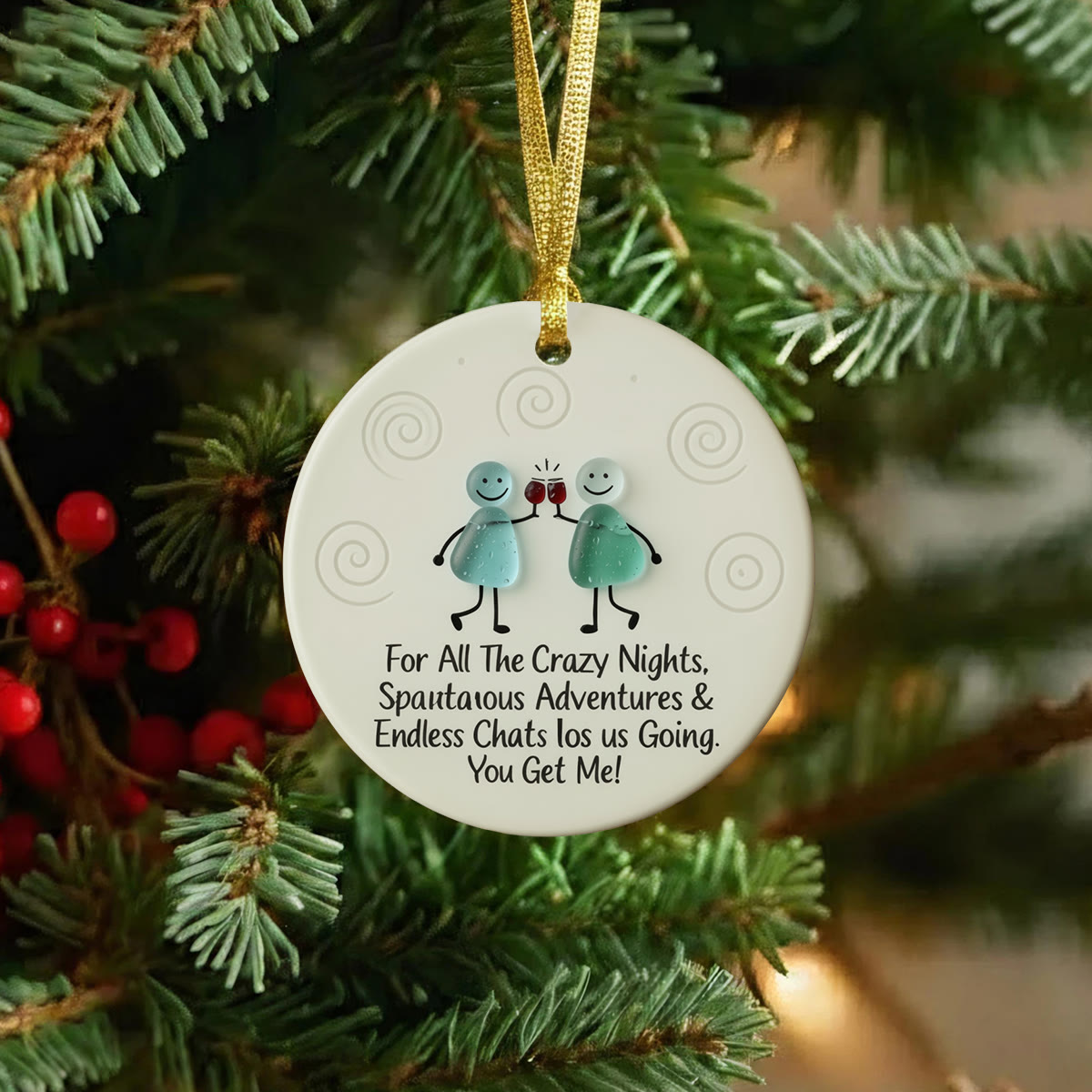 Cheers to Friendship Sea Glass Hanging Ornament - image 4