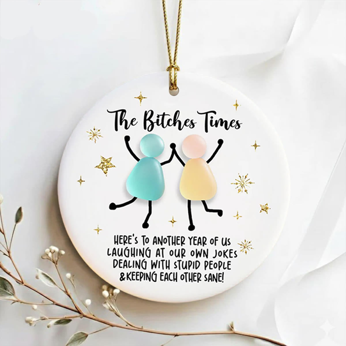 Bestie Bond Friendship Sea Glass Hanging Ornament - image 2