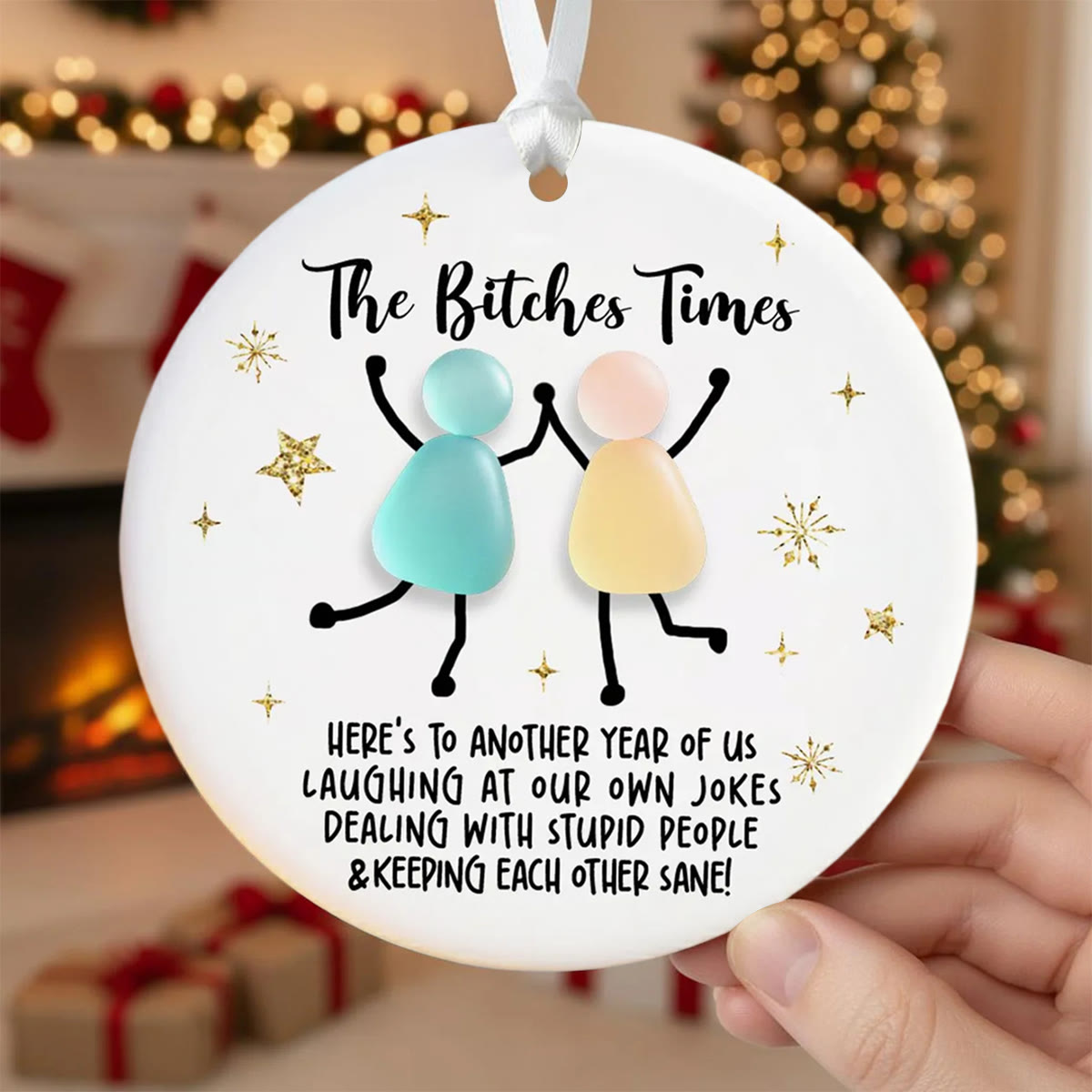 Bestie Bond Friendship Sea Glass Hanging Ornament - Round - Buy 5 Get 2 Free(7 Pcs) - image 0