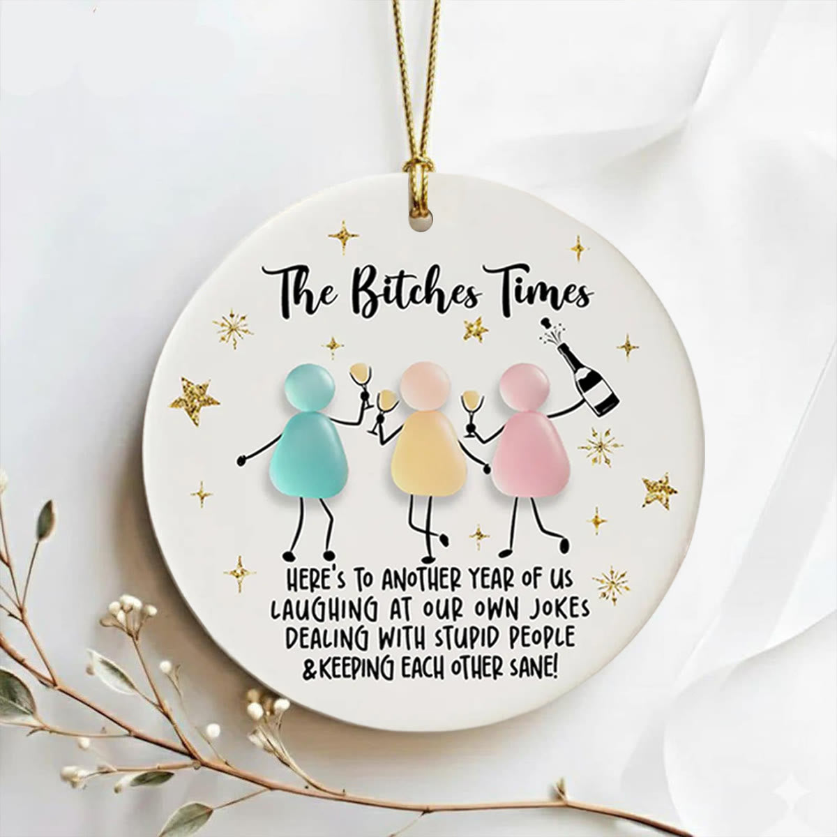 Forever Besties Celebration Sea Glass Hanging Ornament - image 3