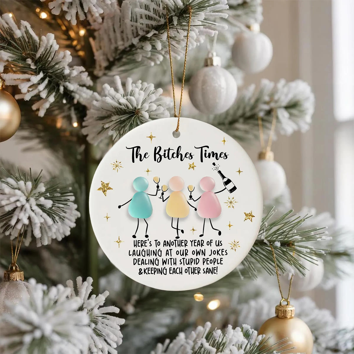 Forever Besties Celebration Sea Glass Hanging Ornament - image 2