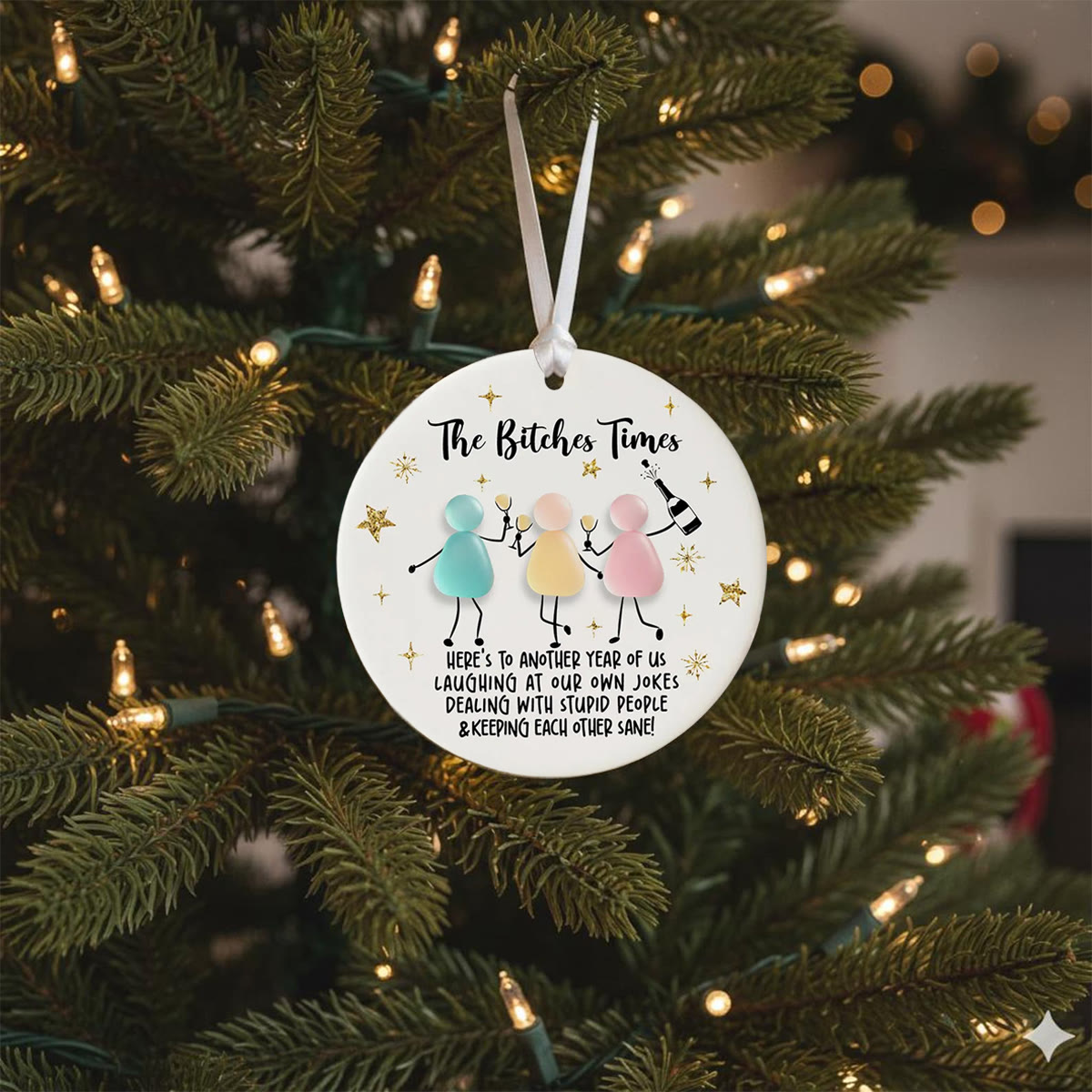 Forever Besties Celebration Sea Glass Hanging Ornament - image 5