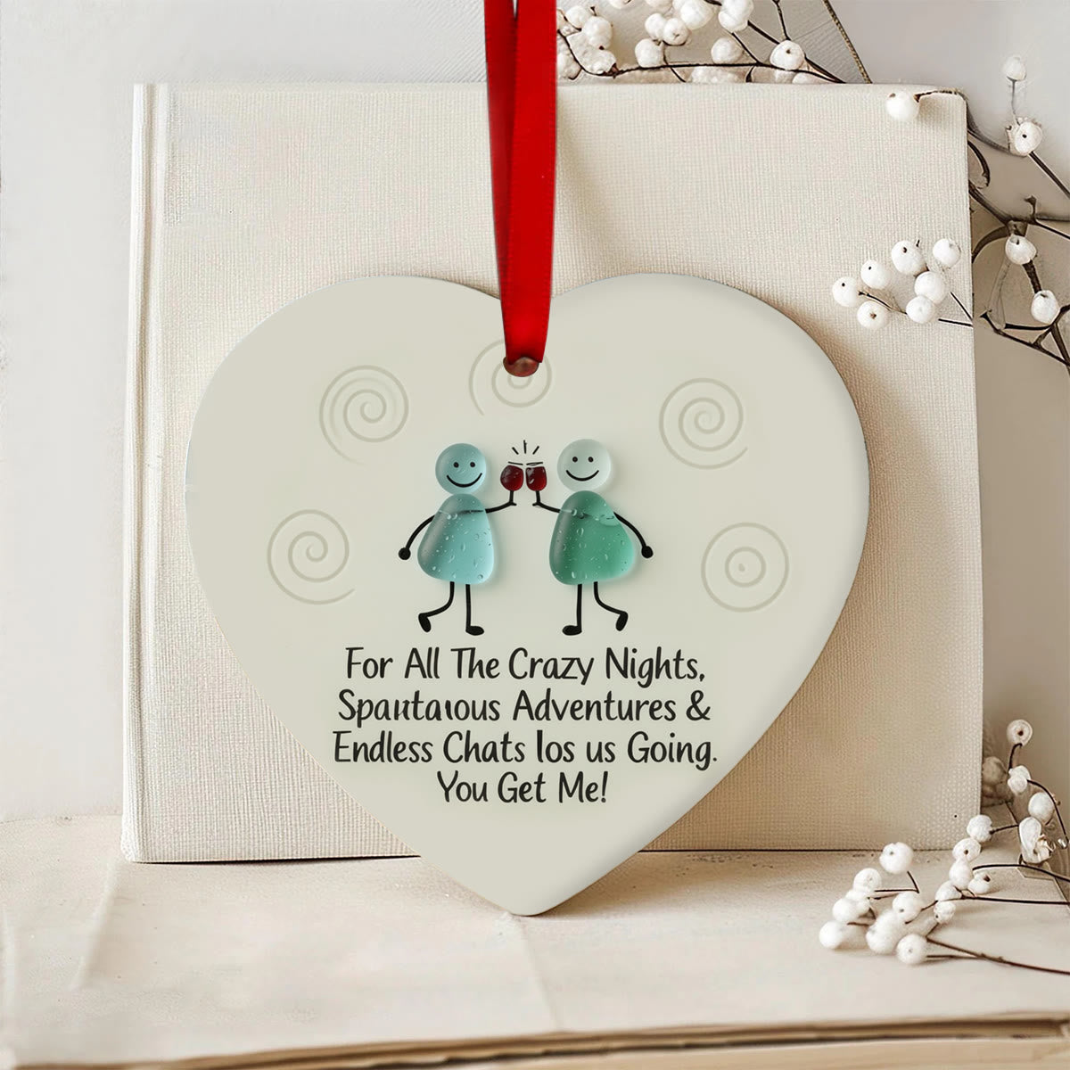 Cheers to Friendship Sea Glass Hanging Ornament - Heart - Buy 5 Get 2 Free(7 Pcs) - image 6