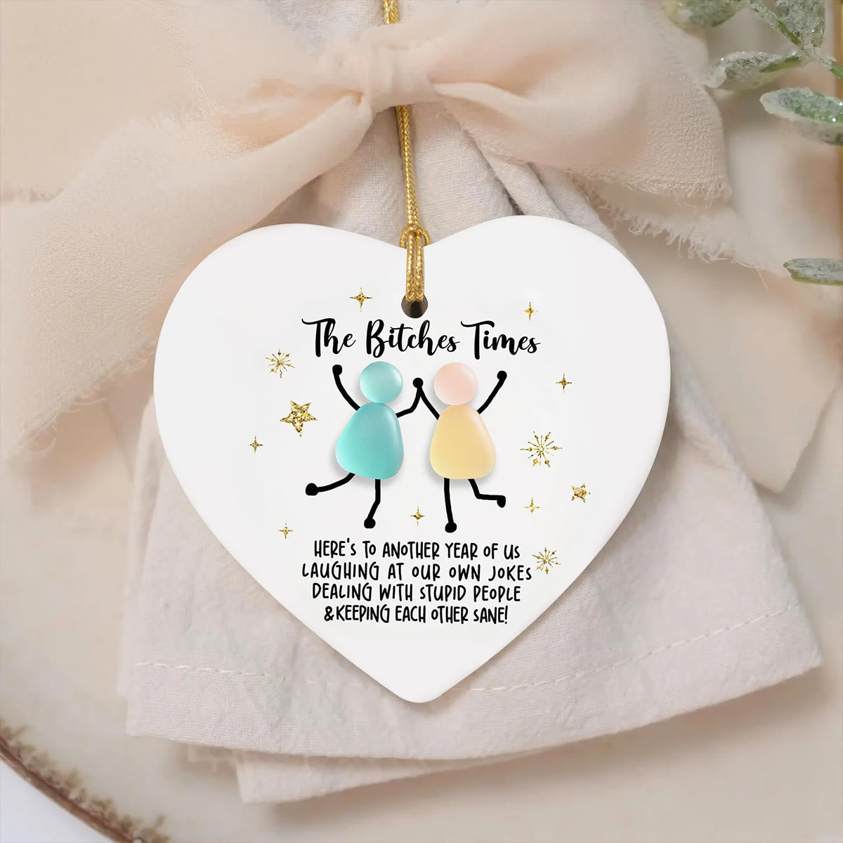 Bestie Bond Friendship Sea Glass Hanging Ornament - image 8