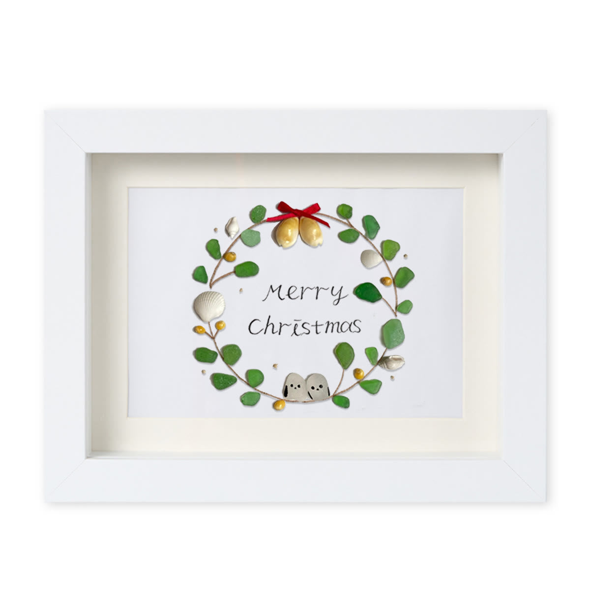 Christmas Wreath Holiday Harmony Sea Glass Framed Art - image 13