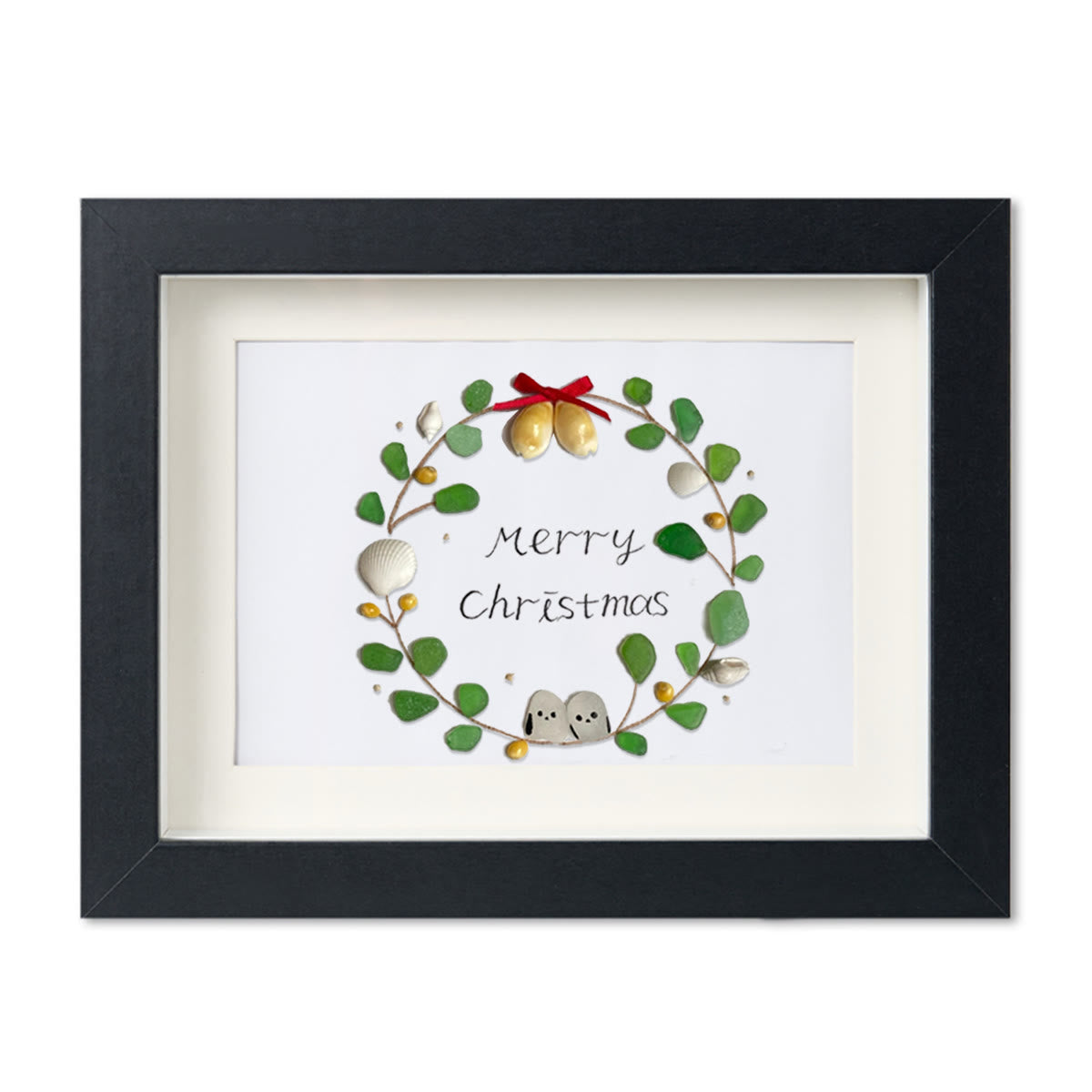 Christmas Wreath Holiday Harmony Sea Glass Framed Art - image 12