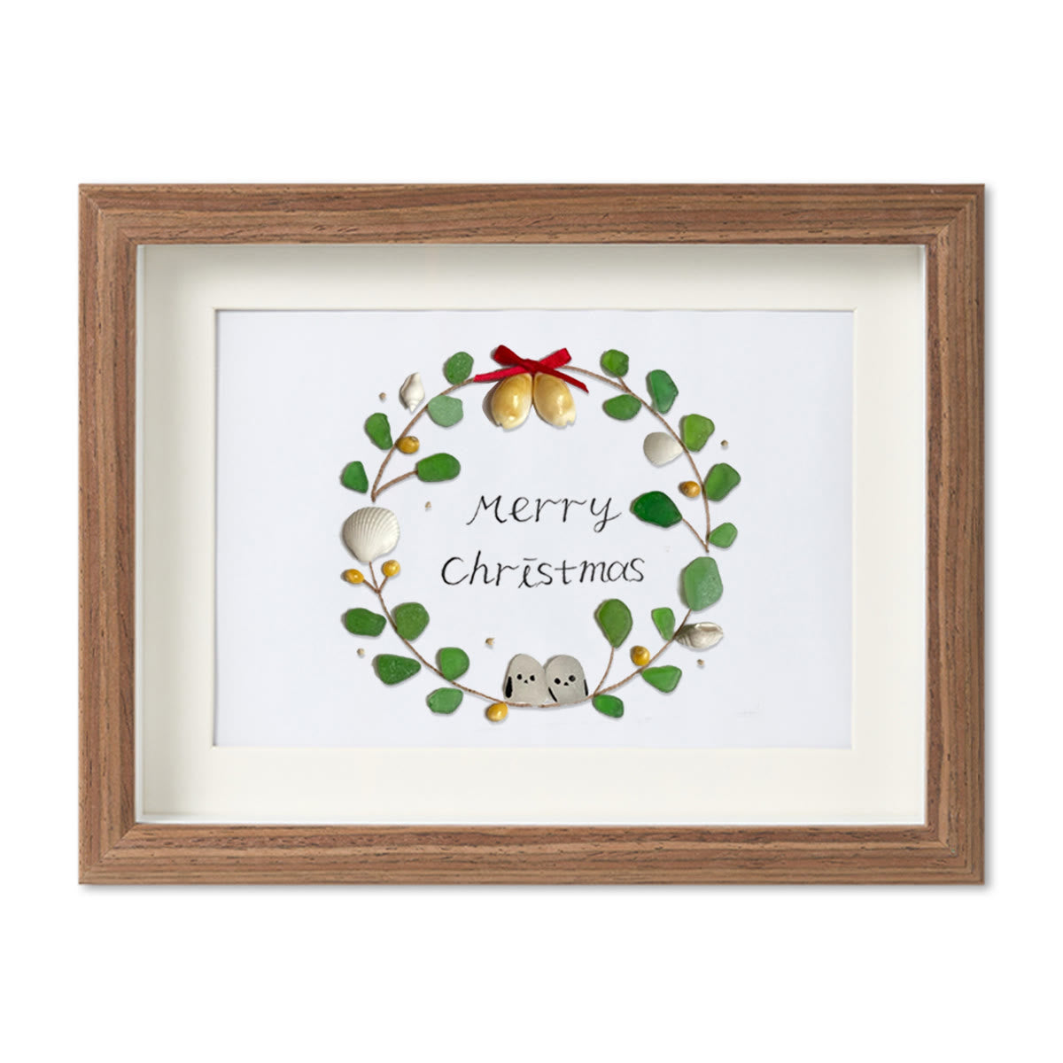 Christmas Wreath Holiday Harmony Sea Glass Framed Art - image 11