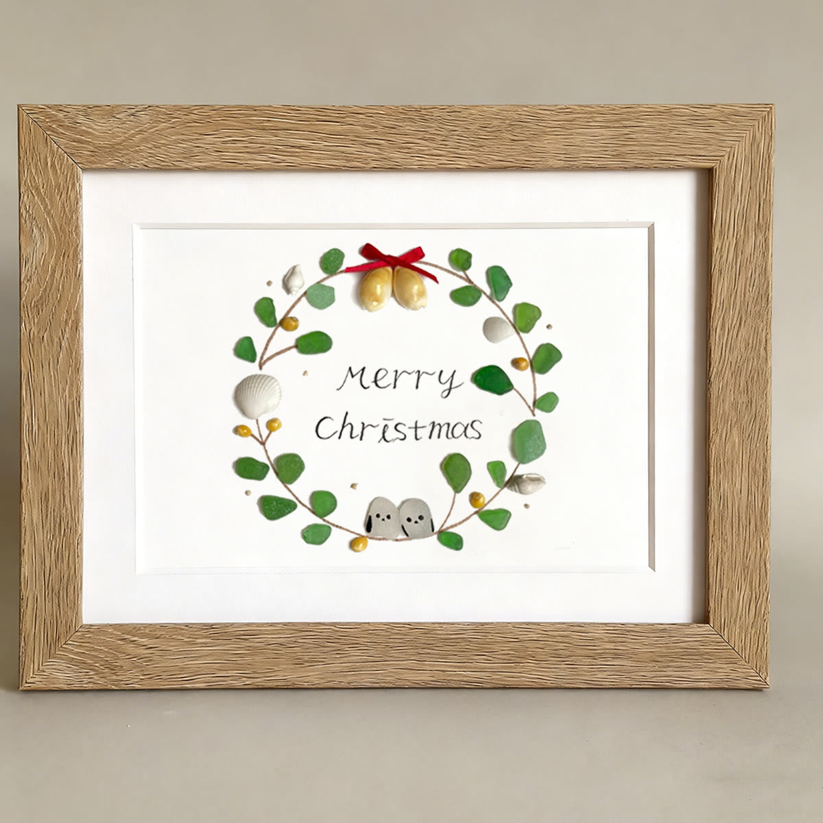 Christmas Wreath Holiday Harmony Sea Glass Framed Art - image 5