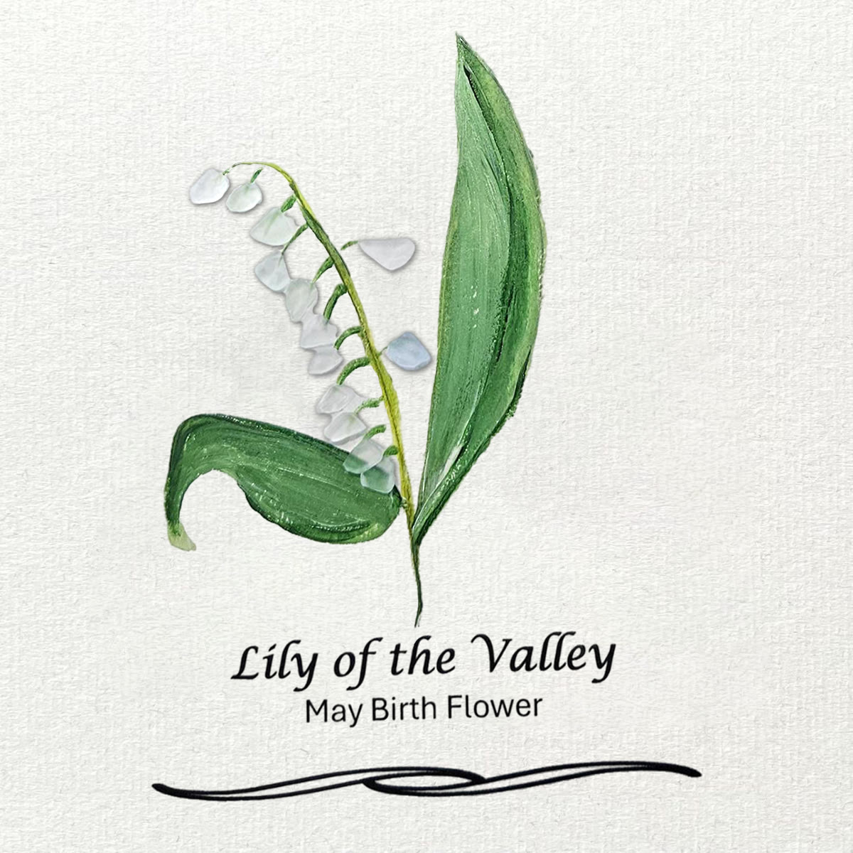 May Birth Flower Lily of the Valley Sea Glass Framed Art - image 7