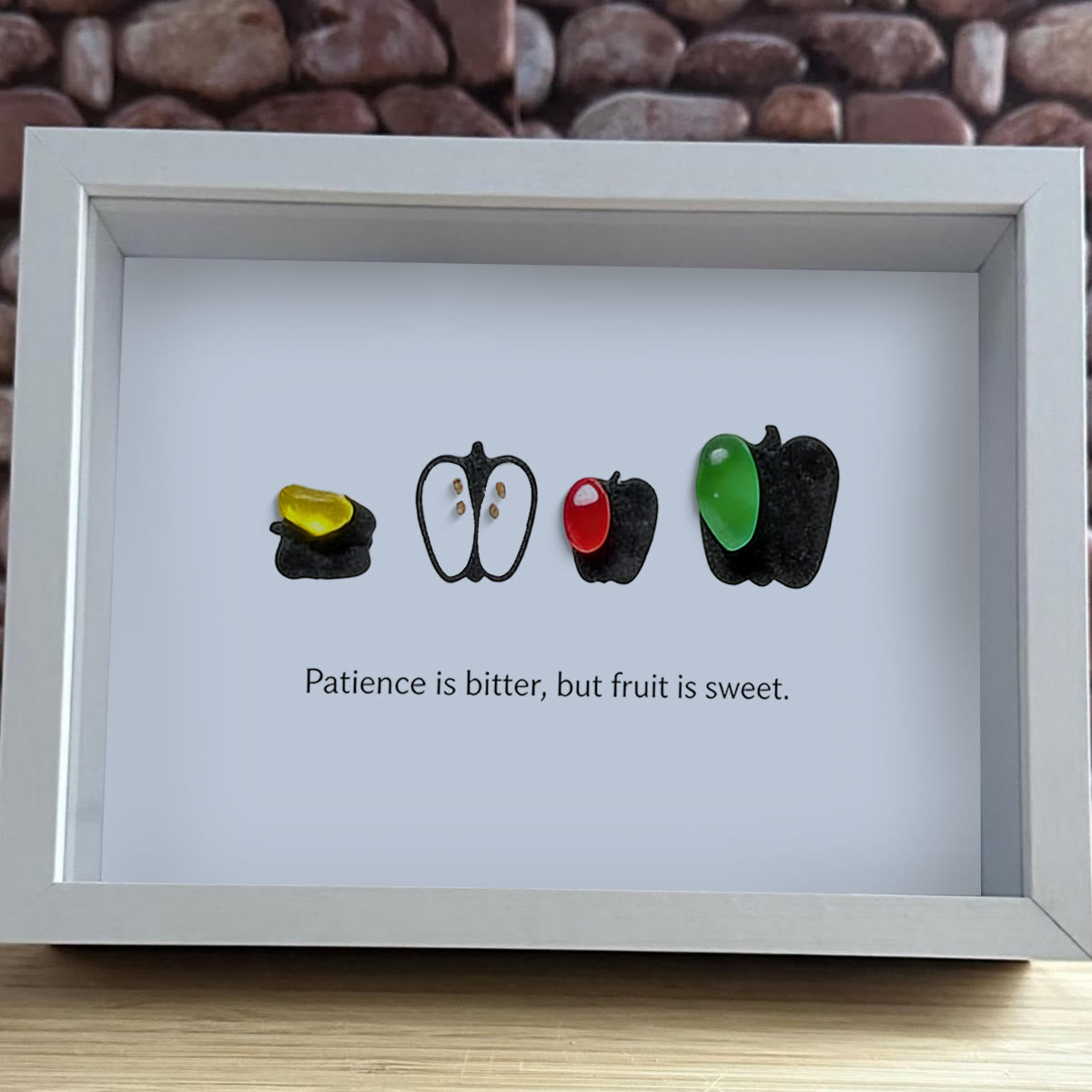 Patience & Sweet Fruit Quote Sea Glass Framed Art - image 5