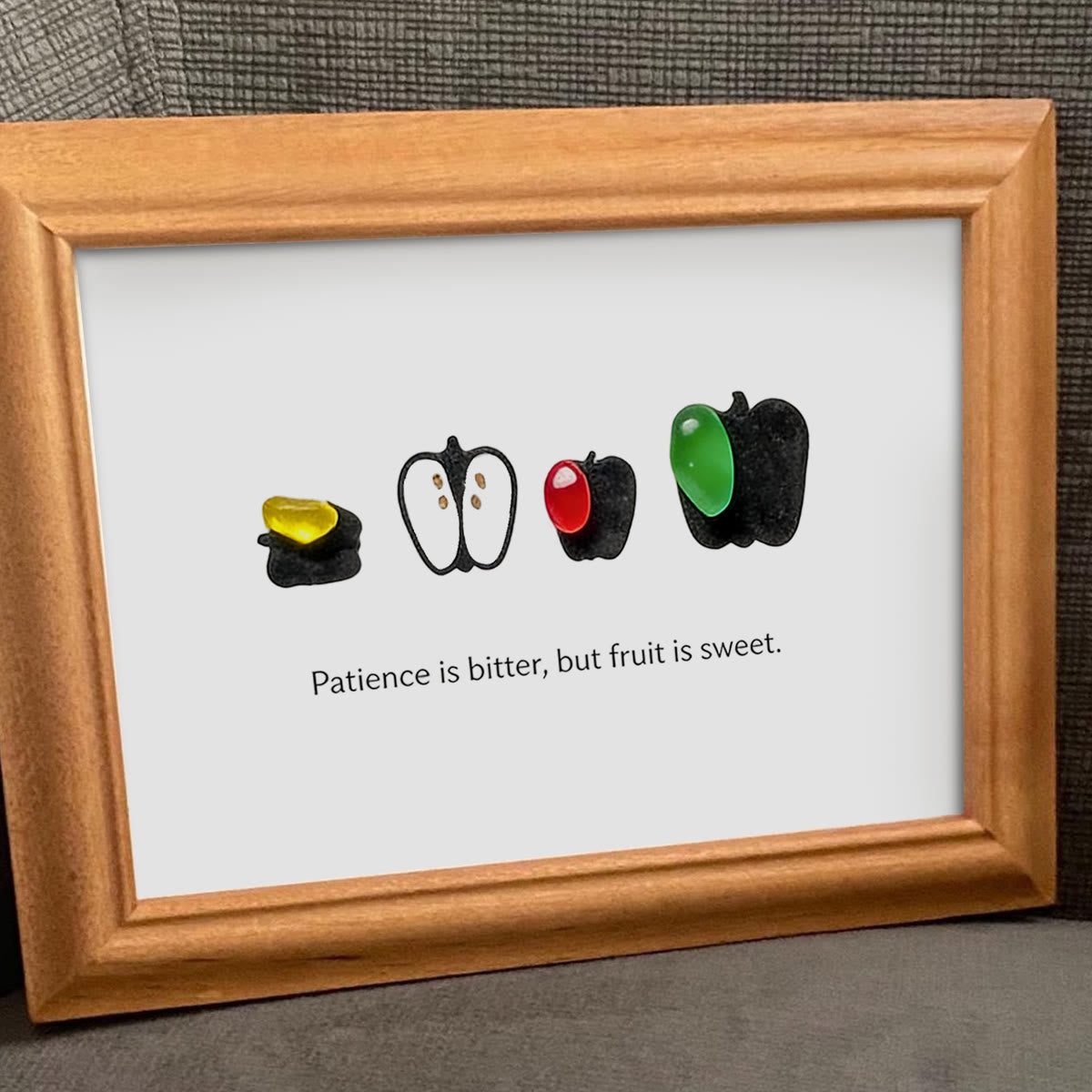 Patience & Sweet Fruit Quote Sea Glass Framed Art - image 6
