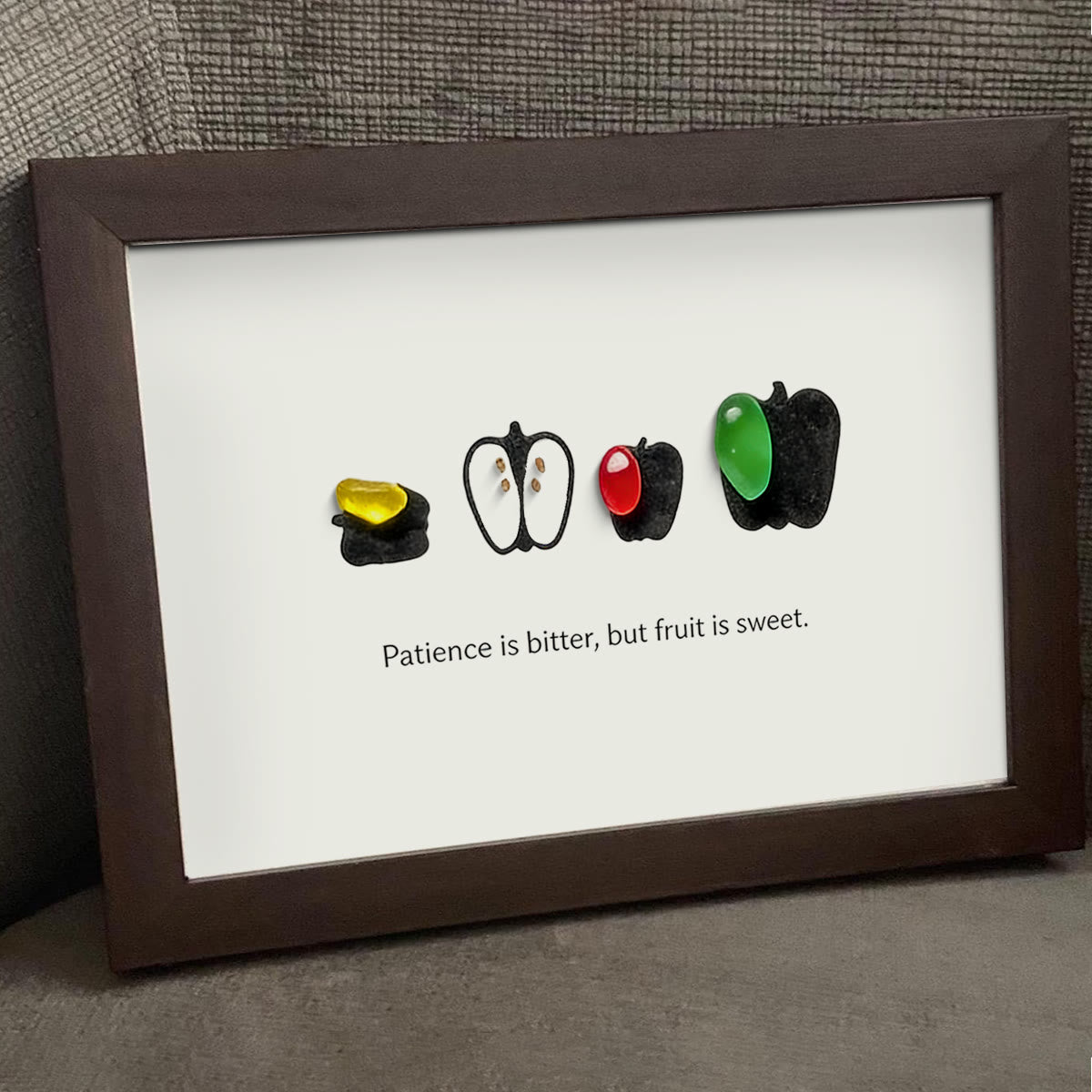 Patience & Sweet Fruit Quote Sea Glass Framed Art - image 7