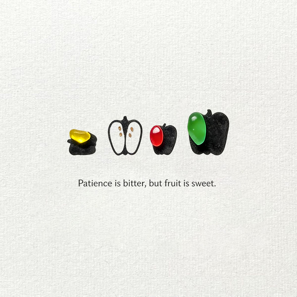 Patience & Sweet Fruit Quote Sea Glass Framed Art - image 2