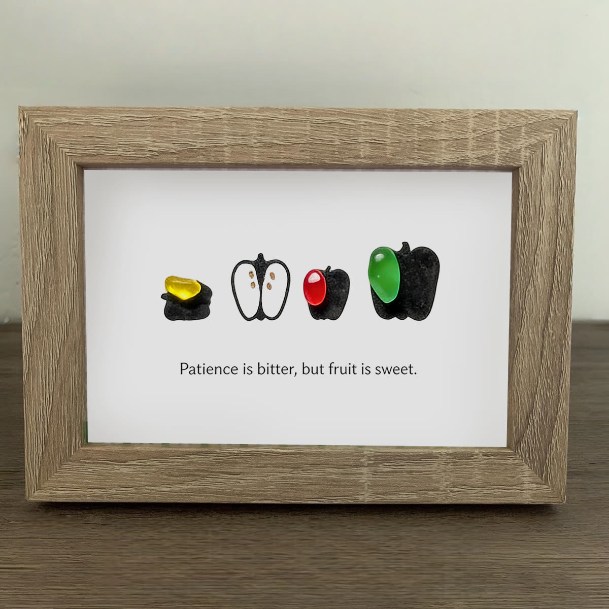 Patience & Sweet Fruit Quote Sea Glass Framed Art - image 4