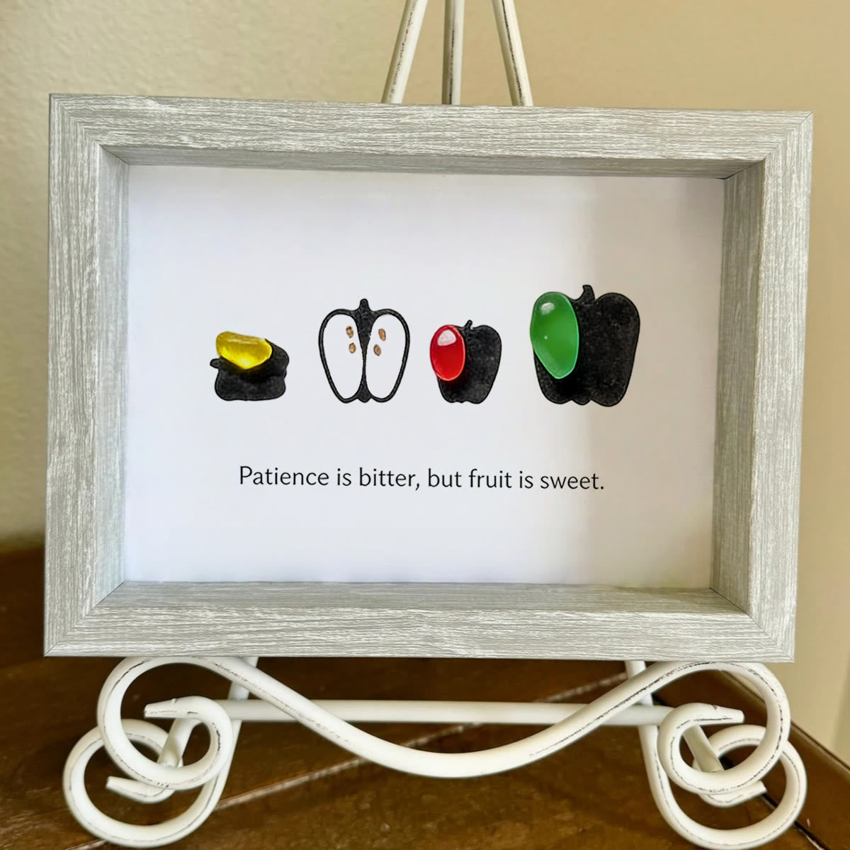 Patience & Sweet Fruit Quote Sea Glass Framed Art - image 9