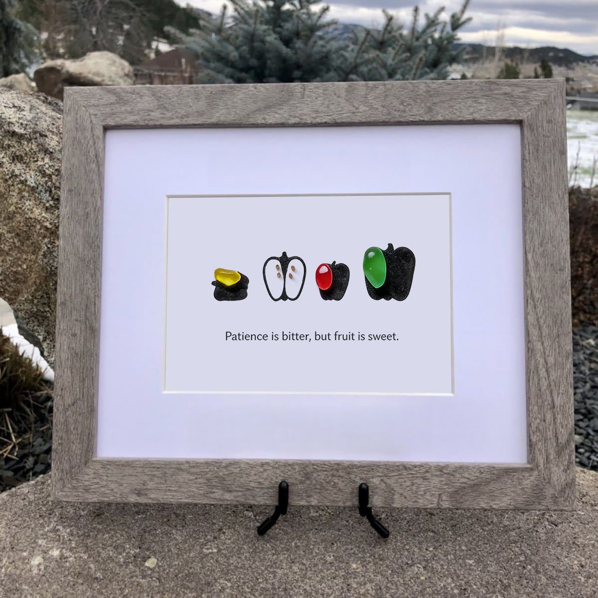 Patience & Sweet Fruit Quote Sea Glass Framed Art - image 10