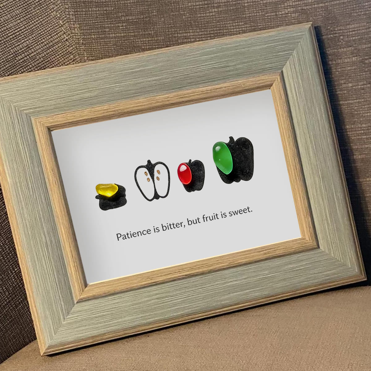 Patience & Sweet Fruit Quote Sea Glass Framed Art - image 8