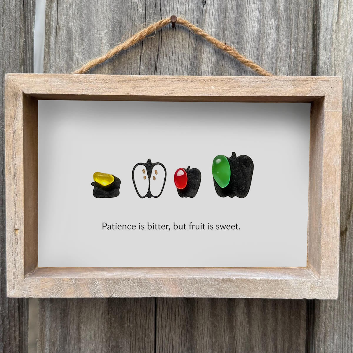 Patience & Sweet Fruit Quote Sea Glass Framed Art - image 11
