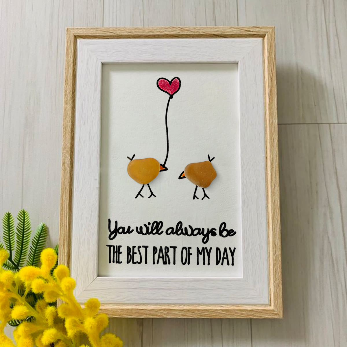 Best Part of My Day Adorable Birds Sea Glass Framed Art - image 6