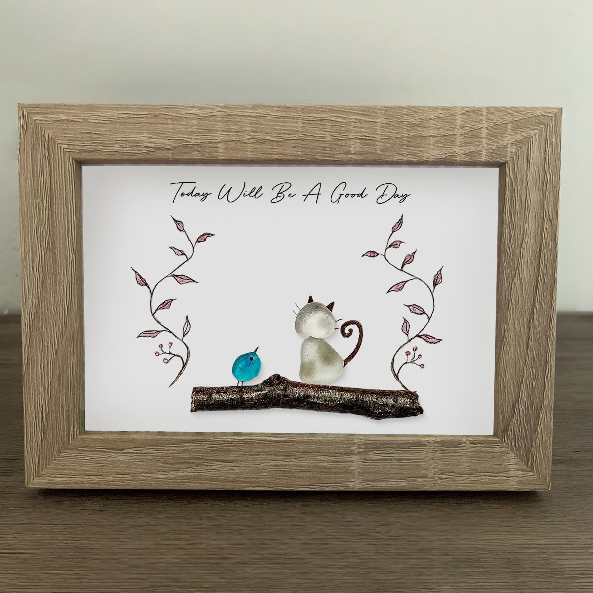 "Today Will Be A Good Day" Sea Glass Framed Art - image 8