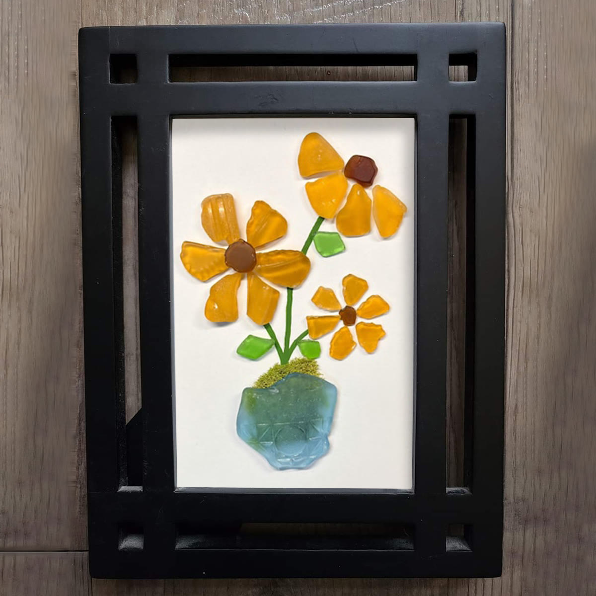Sunshine Blooms Sea Glass Framed Art - image 0