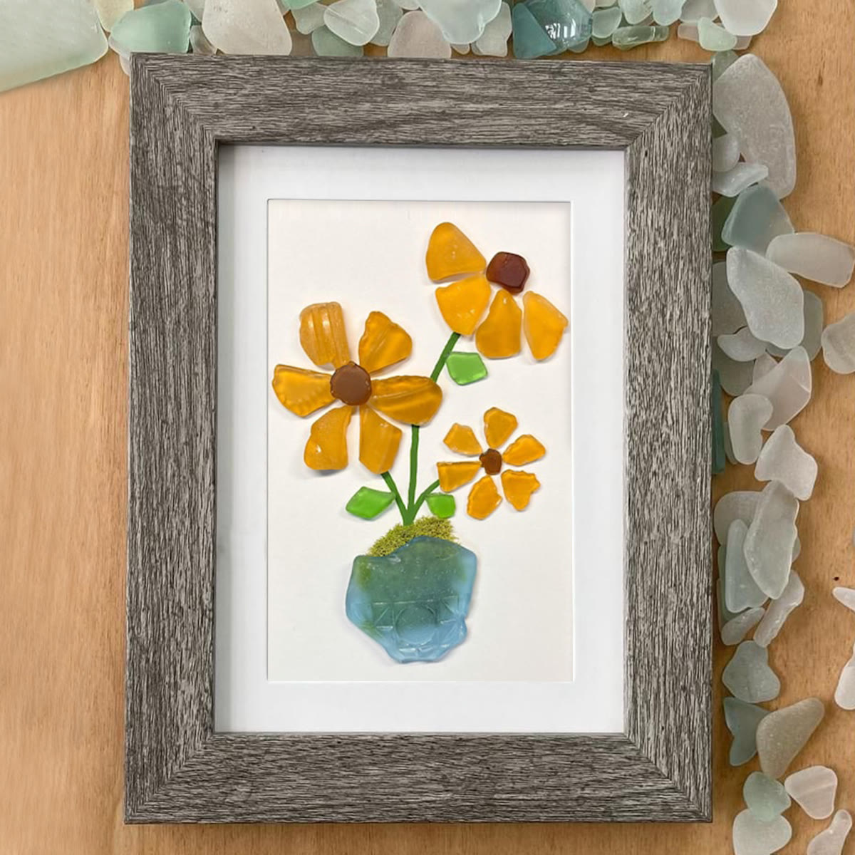 Sunshine Blooms Sea Glass Framed Art - image 6