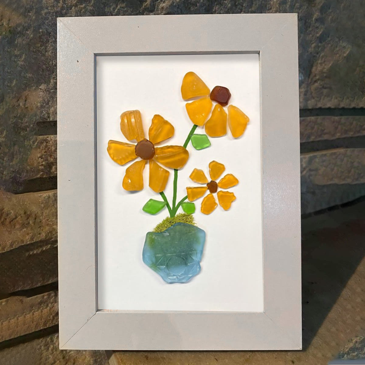 Sunshine Blooms Sea Glass Framed Art - image 7