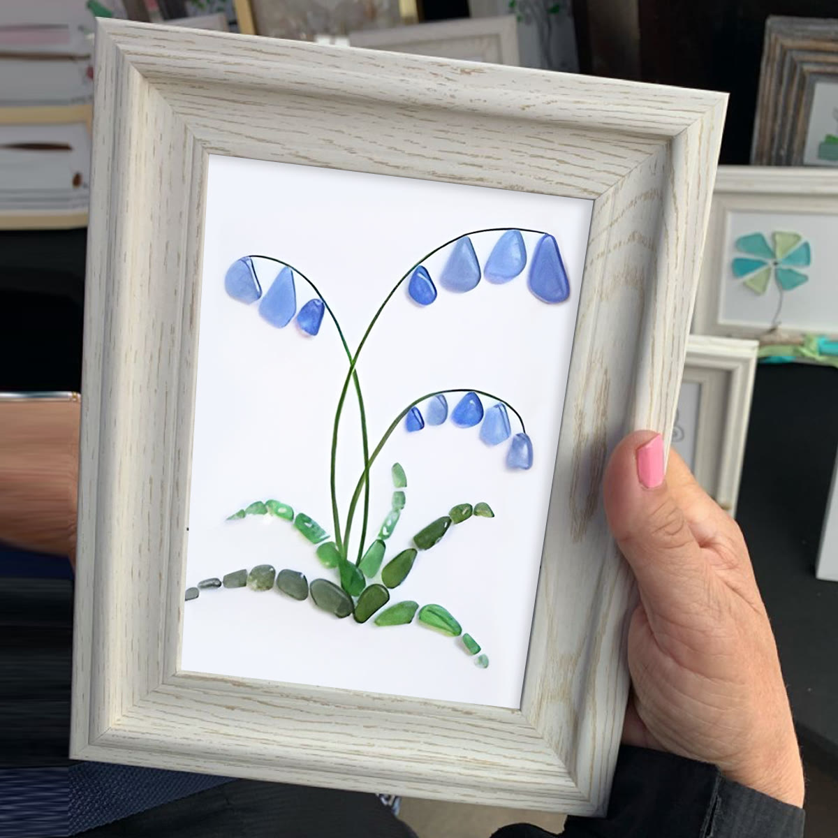Bluebell Elegance Sea Glass Framed Art - image 0