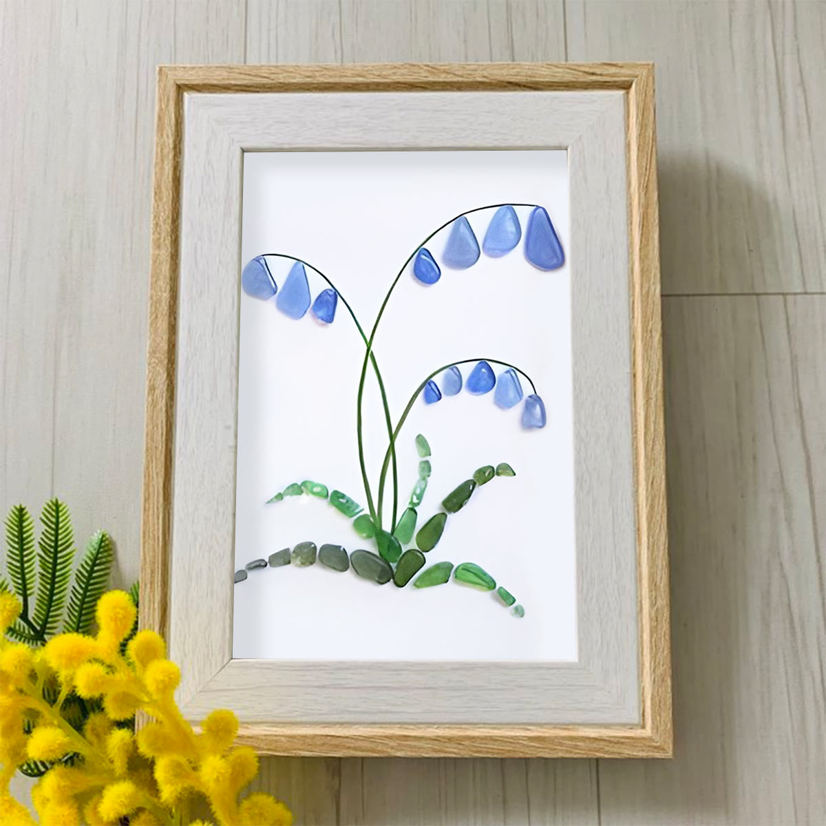 Bluebell Elegance Sea Glass Framed Art - image 2