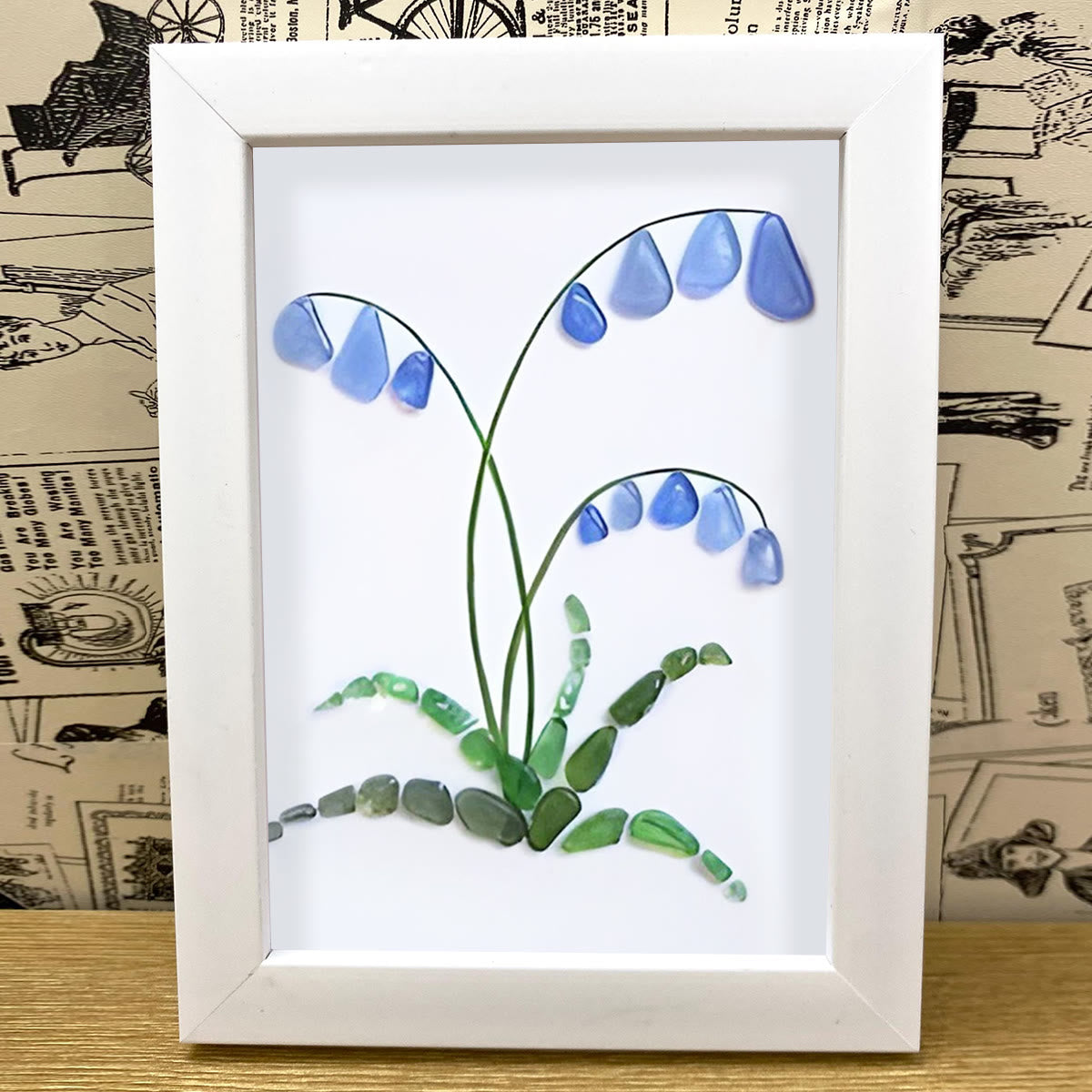 Bluebell Elegance Sea Glass Framed Art - image 3