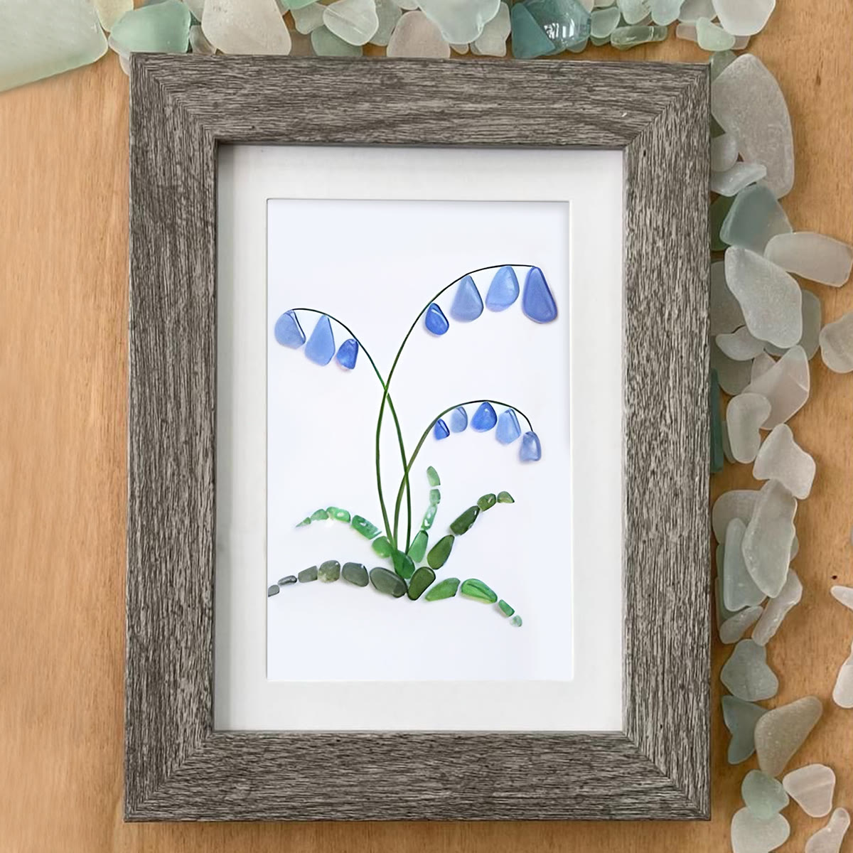 Bluebell Elegance Sea Glass Framed Art - image 4