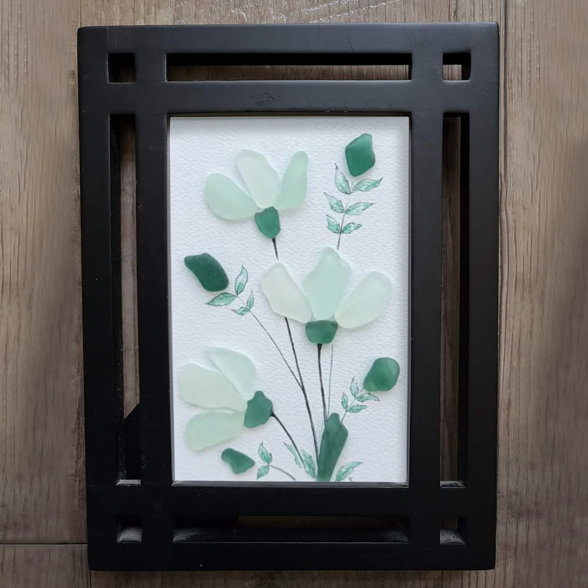 Whispering Blooms Sea Glass Framed Art - image 5