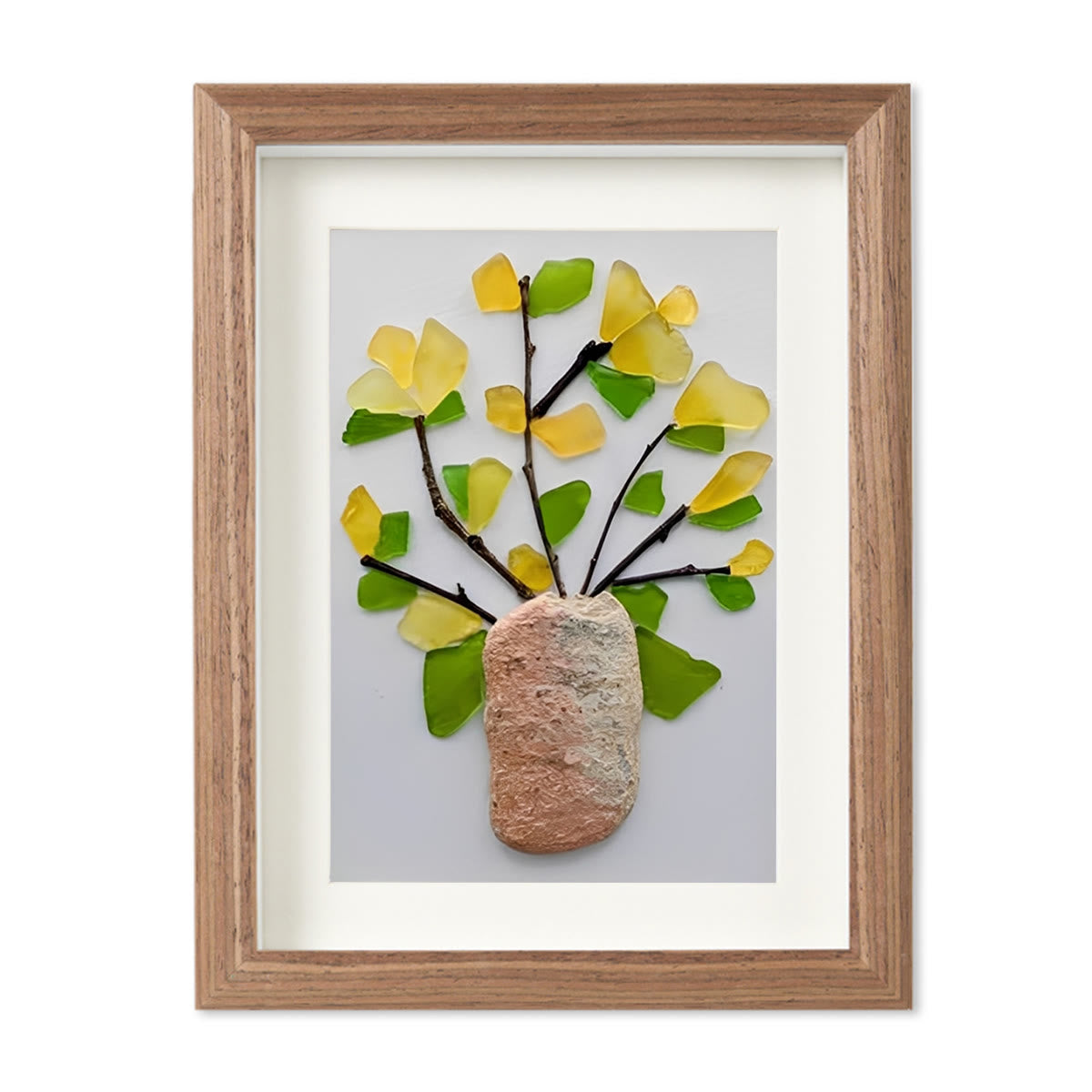 Yellow Flowers Blooms Sea Glass Framed Art - image 10