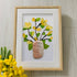Yellow Flowers Blooms Sea Glass Framed Art - image 2