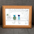 Two Cats Window Watchers Sea Glass Framed Art - image 0
